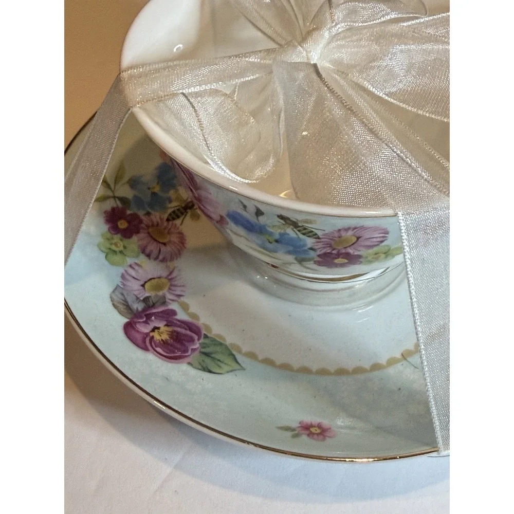 Grace's Teaware Floral Teacup & Saucer Gift Set – Set of 2 New
